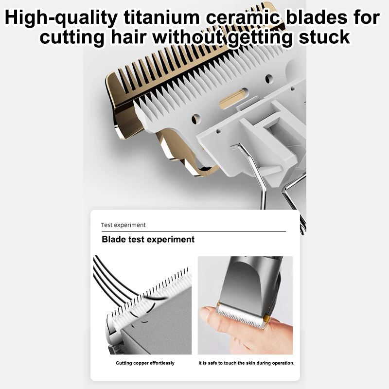 Electric Hair Clipper Men\'s Professional Hair Clipper Ceramic Blade Household Low Noise Trimmer USB Charging Men\'s Haircut Tools