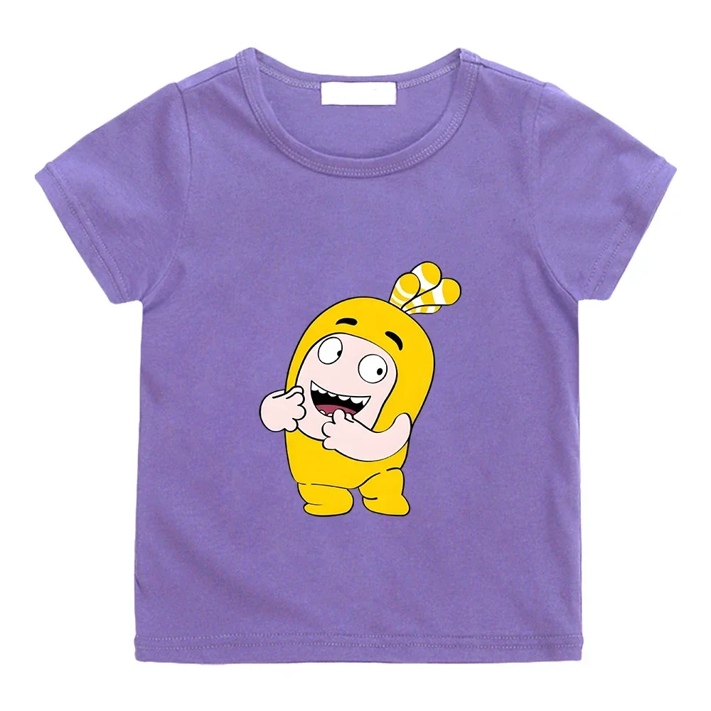 Oddbods Yellow BUBBLE Graphic T-shirt High Quality 100% Cotton Summer Tee-shirt Boys and Girls Children Tshirt O-neck Cute Tees