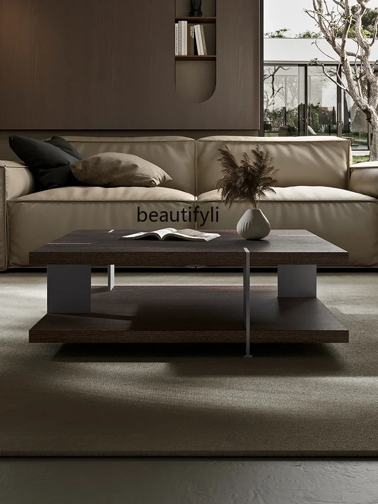 

ss7304Italian Minimalist Square Coffee Table Luxury Living Room Home Square Tea Table