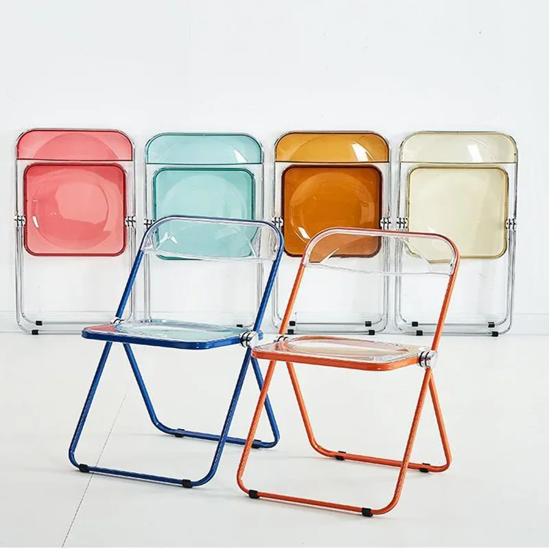 Outdoor Transparent Folding Chair Fashion Crystal Dining Chair Backrest Live Photo Chair cadeira de jantar house furnitures