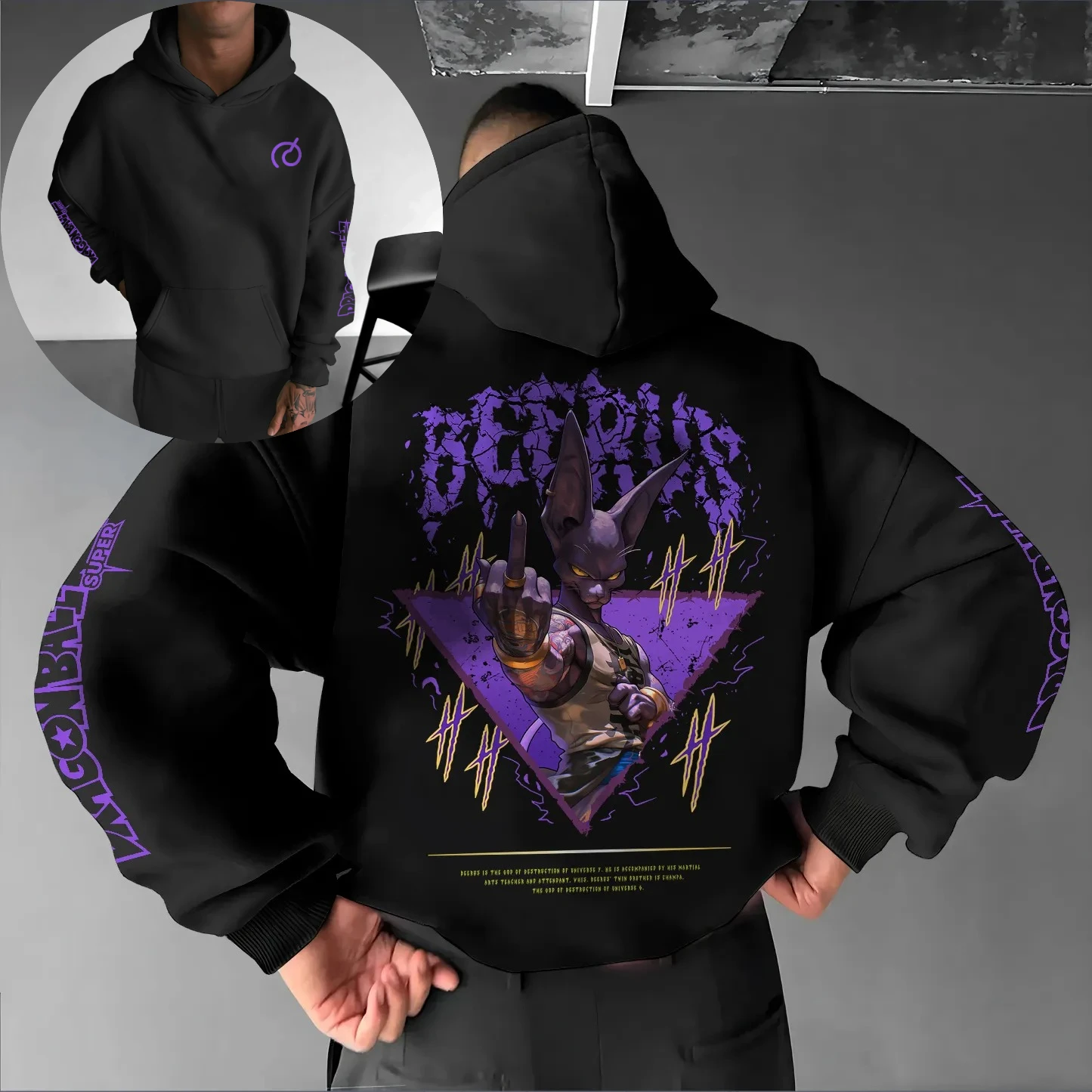 

Dragon Ball Z Goku Super Saiyan God Grey Толстовка Мужская Аниме Назад Принт Хлопок Повседневная С Длинным Рукавом Осень Зима Уличная Мода