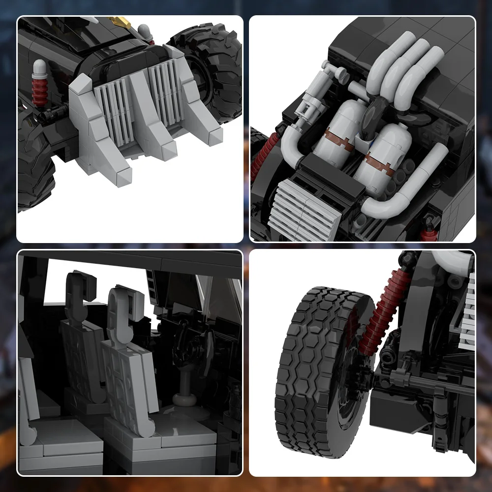 Gobricks MOC Mad Max Prikkelijke Zwarte Chariot Bouwstenen Model Film Mad Max Fury Godin Gemodificeerde Chariot Bricks Speelgoed Geschenken