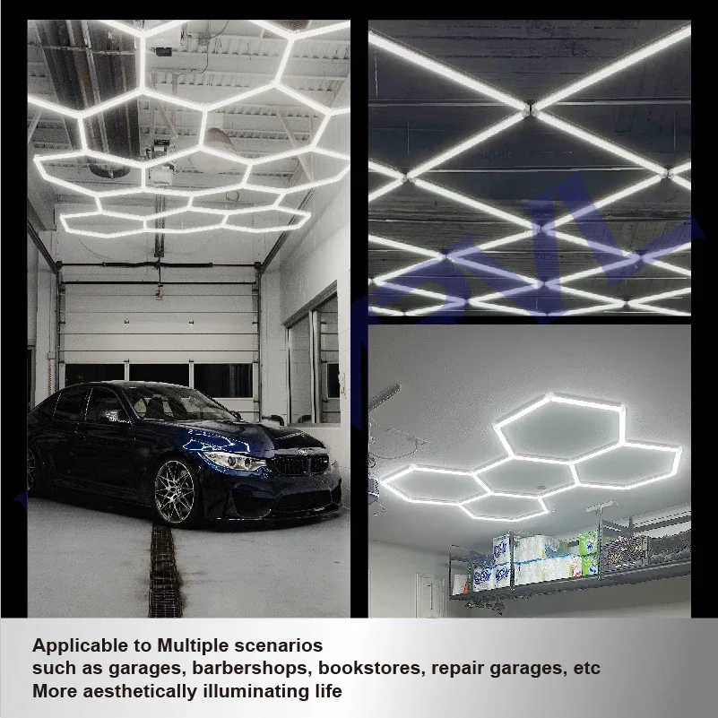 Imagem -05 - Hexagon Led Car Garage Light com Borda Luz de Teto Loja de Luz Detalhando Garagem Oficina Ginásio Supermercado 6500k 440 mm