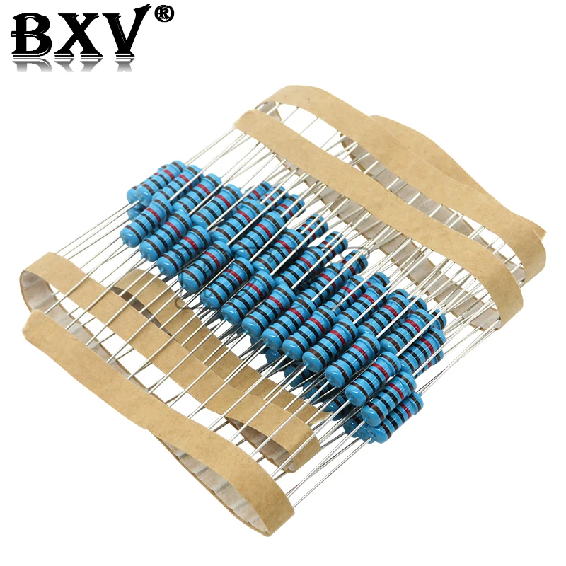 50PCS 1W Metal Film Resistor 1% 1R ~ 1M 2R 10R 22R 47R 100R 330R 1K 4.7K 10K 22K 47K 100K 470K 1 10 22 47 100 330 Ohm Resistance