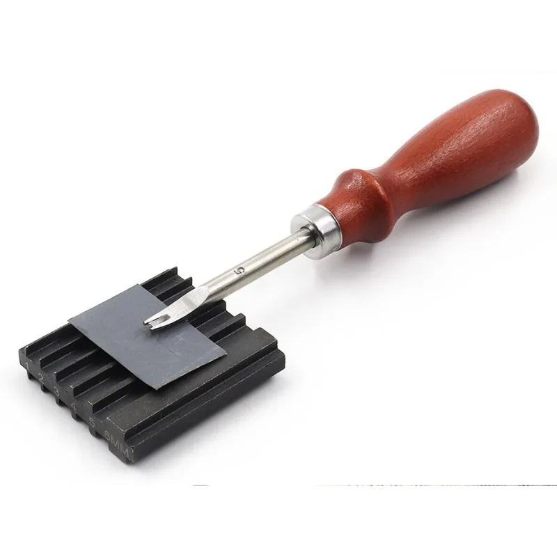 Outil en cuir fait à la main, outils de réparation Double face en acier pour affûter les couteaux, pelle large, coupe-bordure, coupe, artisanat du cuir, bricolage