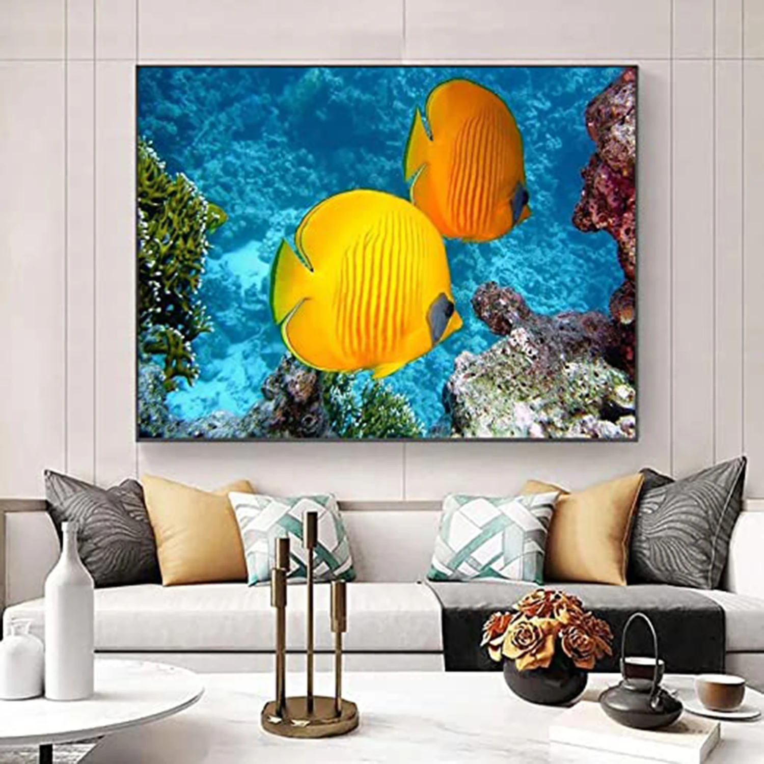 YI BRIGH Dynamic Diamond Painting Lemon Butterfly Fish Full Square Diamond Round Diamond DIY Room Decorative Handmade