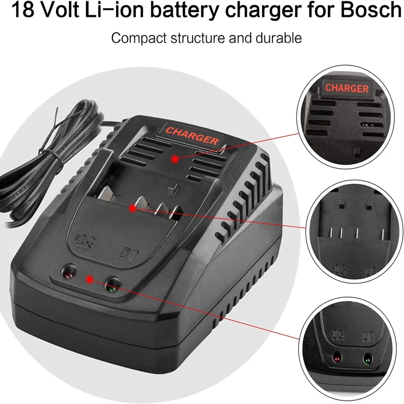 1.6A 3A ładowarka do Bosch 14.4V 18V akumulator litowo-jonowy szybko ładowarka zasilająca Al1860CV Al1814CV Al1820CV zamiennik