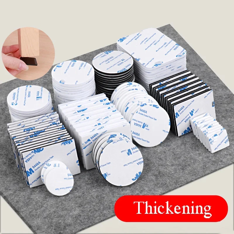 10-100pcs Double-Sided Self Adhesive Strong Pad Mounting Tape  Foam Tape Double Sided Installation Black And White Multiple Size