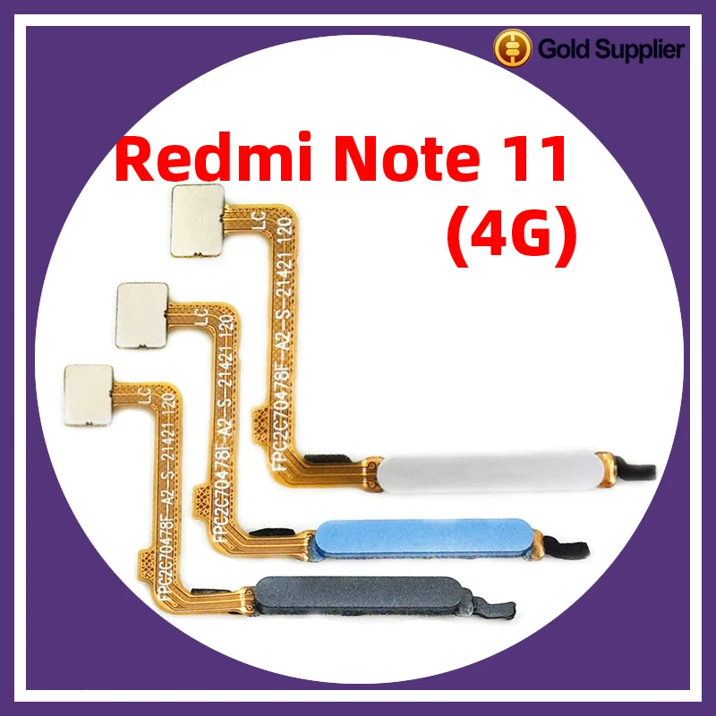 Original For Xiaomi Redmi Note 11 4g Fingerprint Sensor Scanner Touch ID Connect Motherboard home button Flex Cable