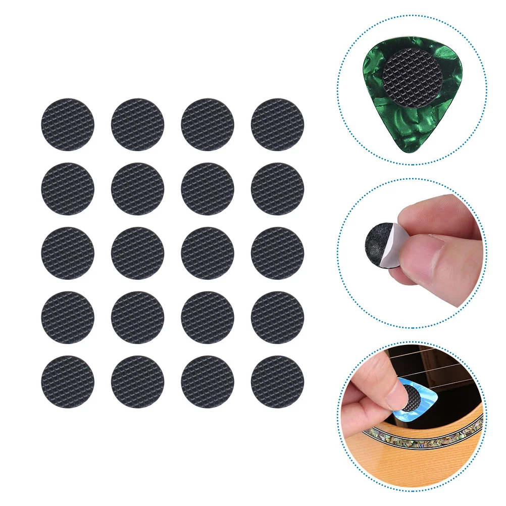 20Pcs Rubber Guitar Pick Grips Stop Dropping Non-slip Guitar Pick Supplies Black Anti-slip Guitar Pick Grip