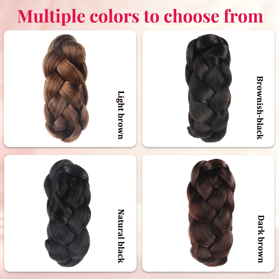 Synthetic braided hair clip style hair buds suitable for women's daily wedding parties and role-playing wear