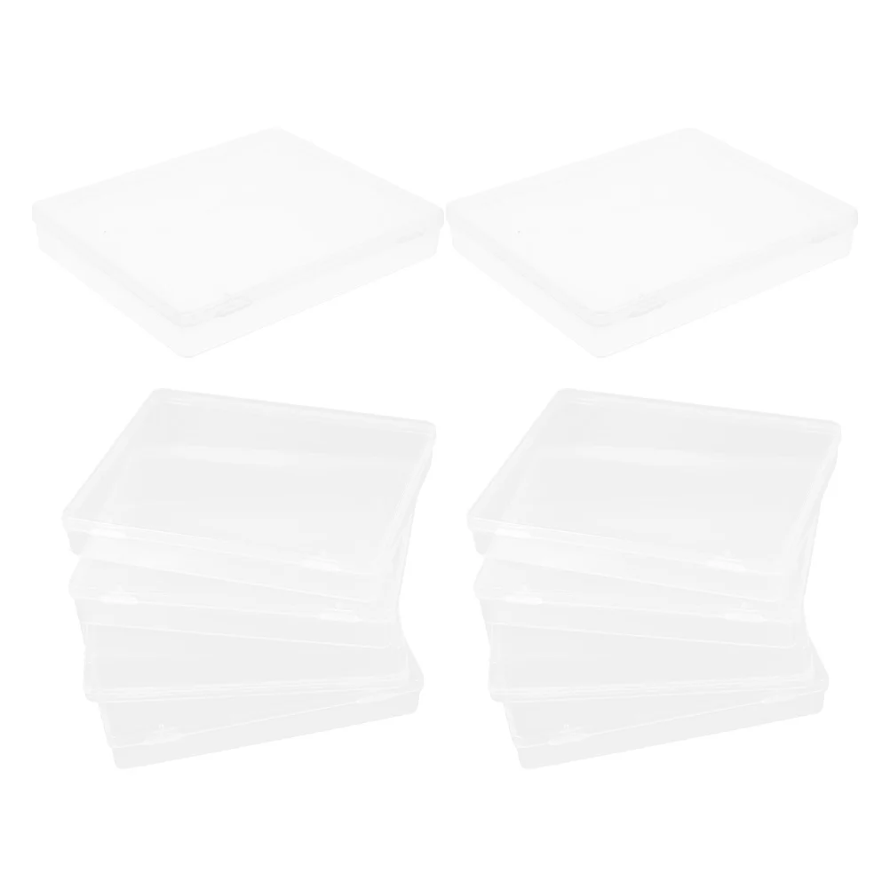 

10Pcs Transparent Plastic Card Box Rectangle Storage Case Durable PP Material Small Boxes Organizer for Cards Trinkets