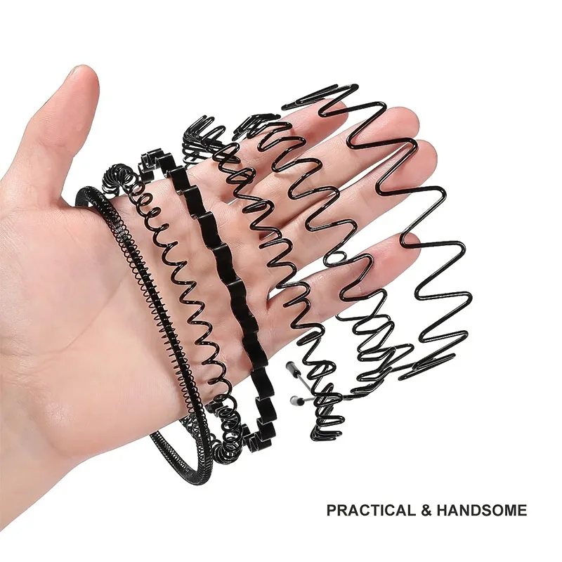 Metal Headband For Men Women Fashion Hair Bands Outdoors Sports Non Slip Smooth Elastic Teeth Comb Unisex Hair Accessories image 6