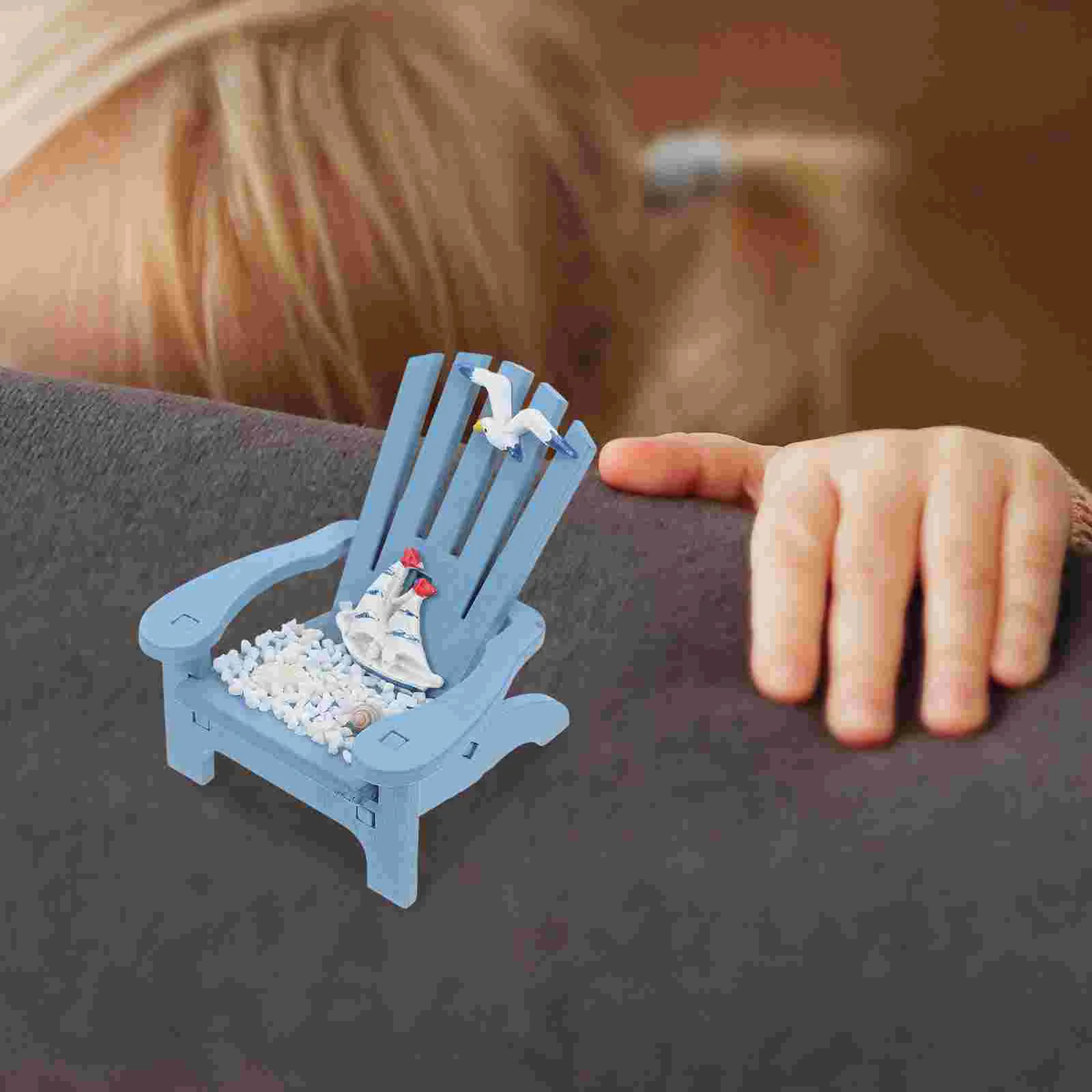 Mini Chairs Beach Decoration Desk Ornaments Miniature Scene House Ocean Themed