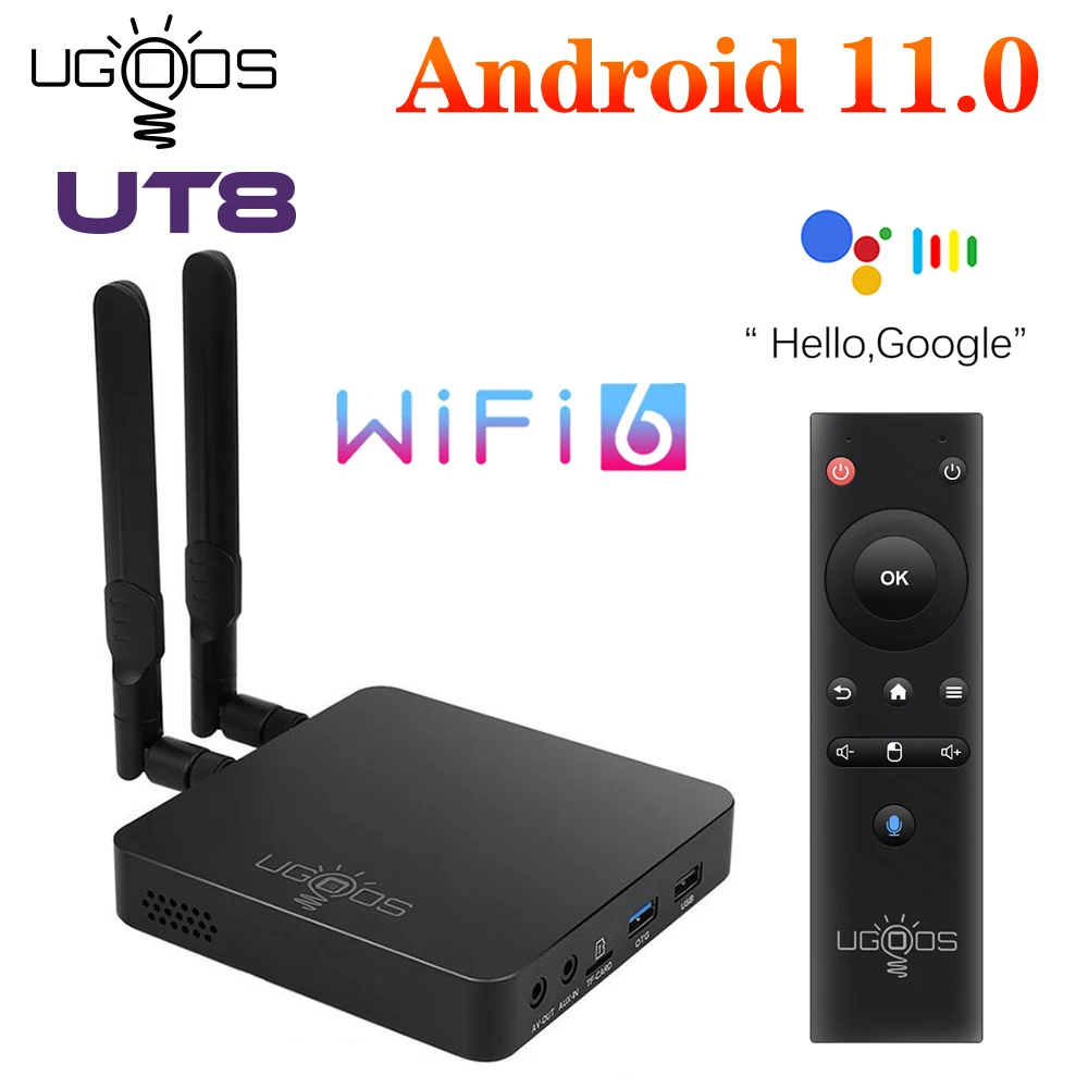 2022 ugoos ut8 pro caixa de tv android 11 ddr4 8gb ram 64gb ut8 4gb 32gb rk3568 wifi6 1000m 4k media player ut8 caixa superior ajustada inteligente