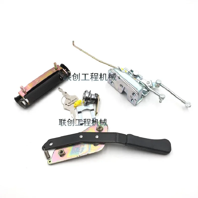 

For Kobelco SK60 SK120 SK200-3 Cab Door Lock Assembly Ext Hand In Hand Lck Cyl Lck Blk Exc Acc