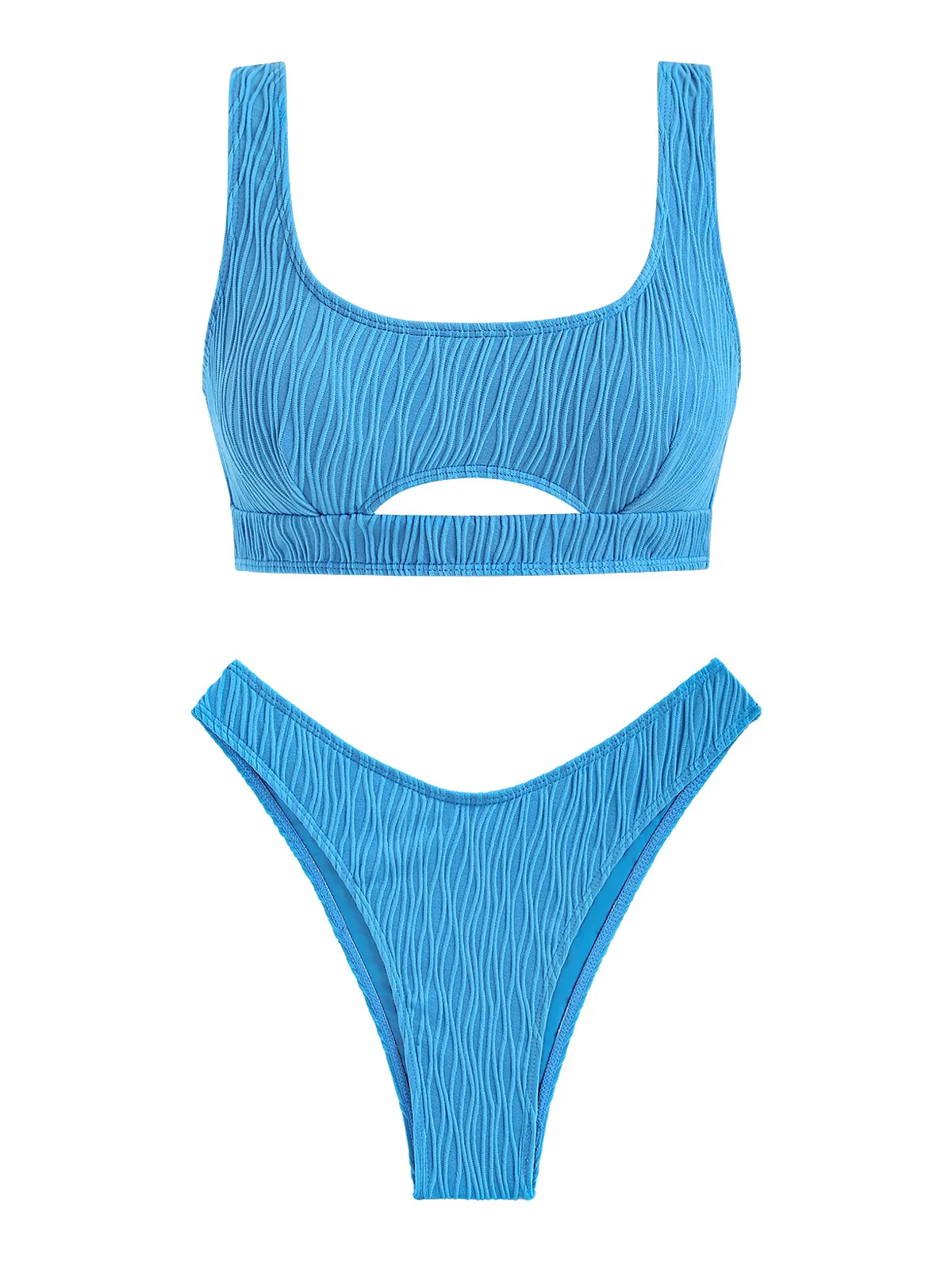 Damskie stroje kąpielowe Seamolly Wave Textured Cut Out Tank Style Zestaw bezczelnego bikini