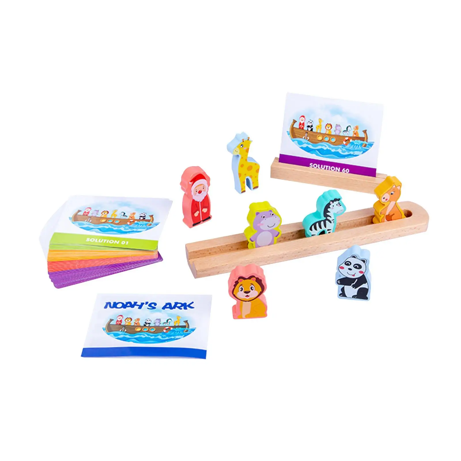 Wooden NOAH Ark Toy Set Animal Shape Sorter for Exercise Observation and Judgment Ability Preschool Parent Child Interactive