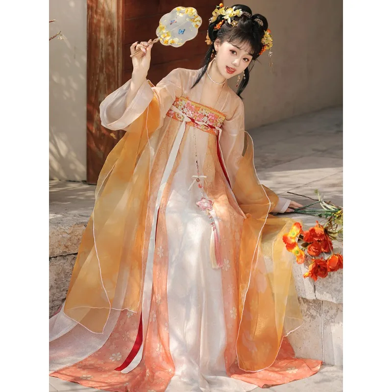 Tang-made chest-length 12-broken skirt Hanfu female daily super fairy style spring and summer women's suit