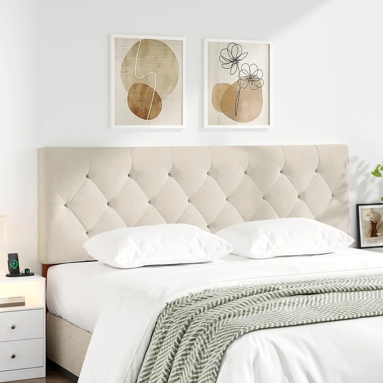 Queen Upholstered Headboard Only for Bed Frame from 49-62, Adjustable Height Queen Headboards, Customized