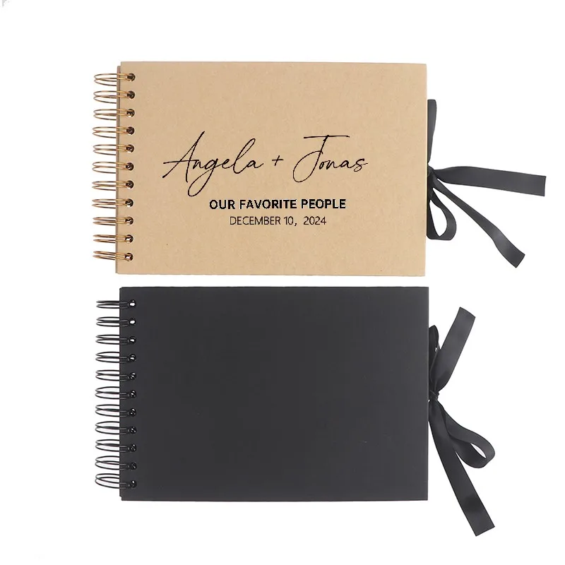 

Personalized Wedding Guest Book Photo Cleaning Album Signning Anniversary Gift for Her Supplie Scrapbook Cover Printed Guestbook