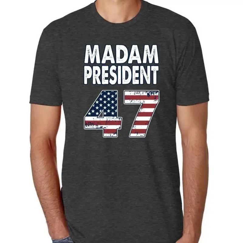 Madam President 47 Kamala Harris Tim Walz USA Election Mens Tri Blend T Shirt