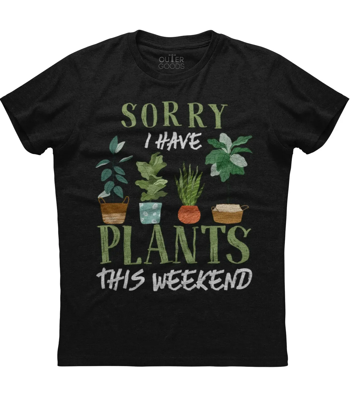 I Have Plants This Weekend Plant Lover Mens Short Sleeve Cotton Black T-shirt