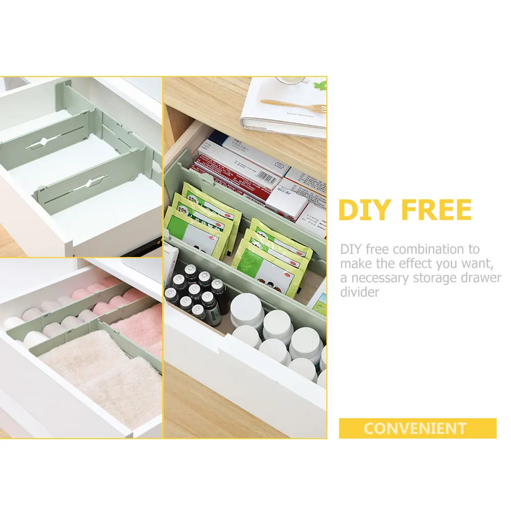 

4pcs Retractable Divider Material Adjustable Separator For Home Drawer Organization Space Saving Drawer Sorting Board