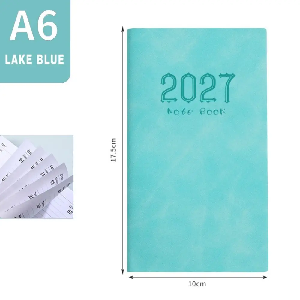 Pocket Design 2027 A6 Planner Notebook Premium Thick Paper Smooth Writing Surface 2027 Schedule Book Portable Lightweight