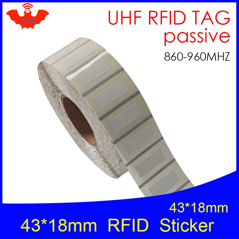 UHF RFID tag NXP U8 43x18mm printable copper paper label 915mhz 900mhz 868mhz 860-960MHZ EPC 6C adhesive passive RFID label