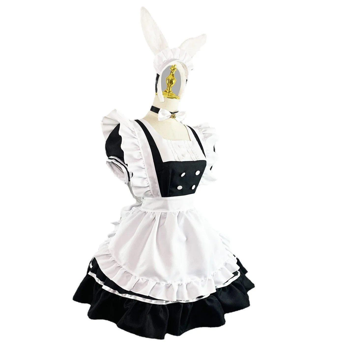 Lovely Bunny Lolita fur s Suits, Halloween Party Maid Cosplay Costume, Anime Maid Py Play Gril, Grande Taille, Bol, Printemps, Été, Nouveau