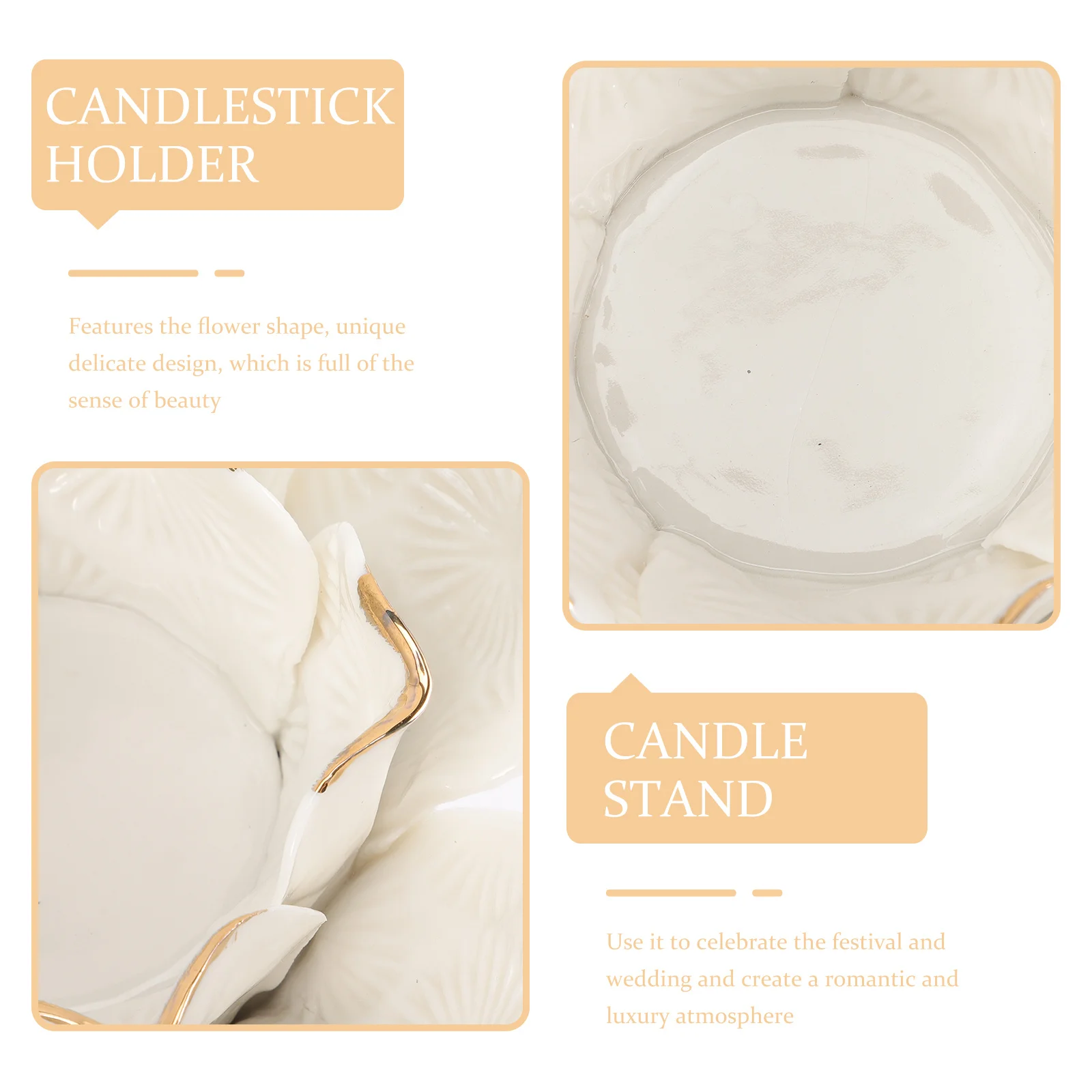 

Flower Shaped Ceramic Holder Delicate Decorative Stand Romantic Tabletop Ornament for Home Wedding Festival