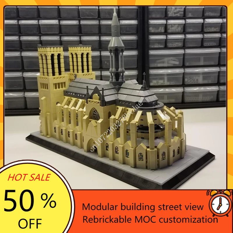 1770PCS Notre Dame de Paris Modular MOC Creative street view Model Building Blocks Architecture DIY Assembly Model Toys Gifts