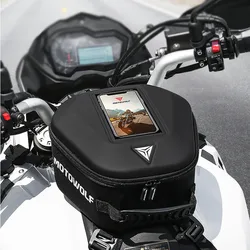 Motorcycle Tank Bag Motorbike Oil Fuel Tank Bag Strong Magnetic Tank Bike Saddle Bag Motorcycle Bag Back Seat Strap Fixing