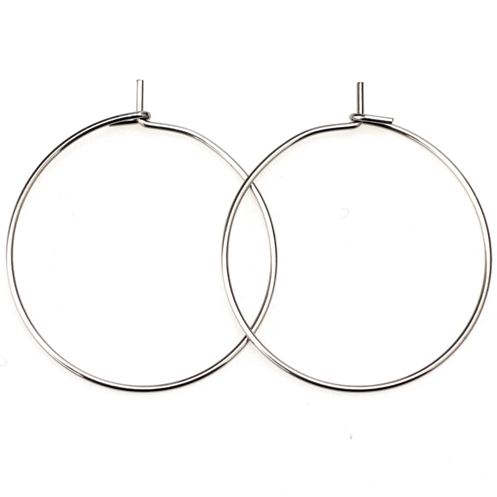 

24pcs Stainless Steel 15/20/25/30/35/40/45/50MM Big Circle Wire Hoops Loop DIY Dangle Drop Earrings Jewelry Making Accessories