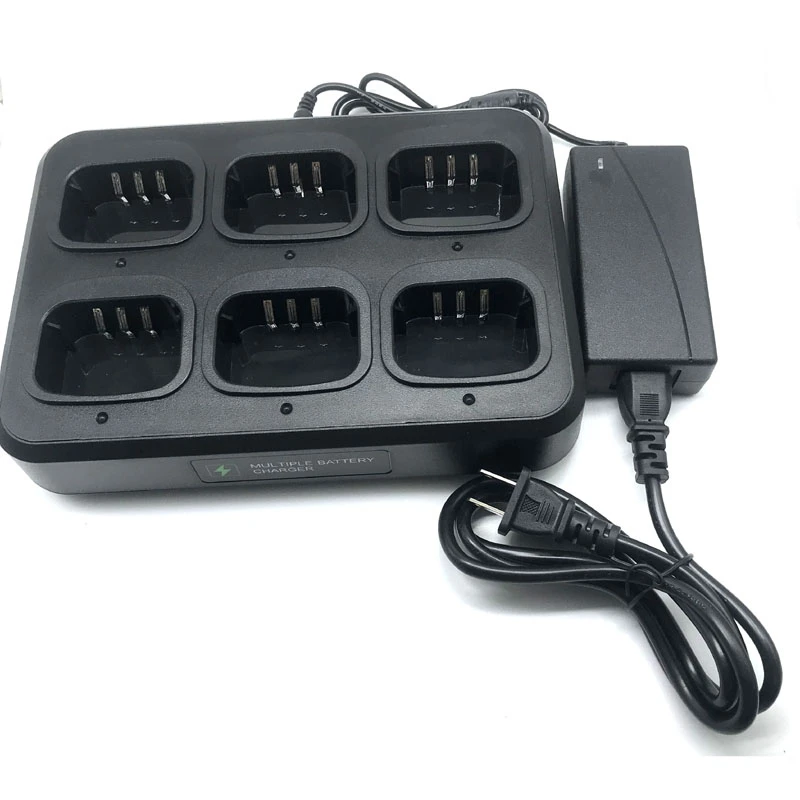 Baofeng-rádio portátil para walkie-talkie, carregador múltiplo, 6 vias, carregador de bateria para bf-f8hp bf-f8 + uv5ra uv5re dm5r, bl-5