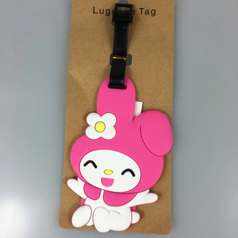 kawaii sanrio cartoon melody luggage tag cute tag kuromi twin star cinnamon dog boarding pass suitcase tag anime christmas gift