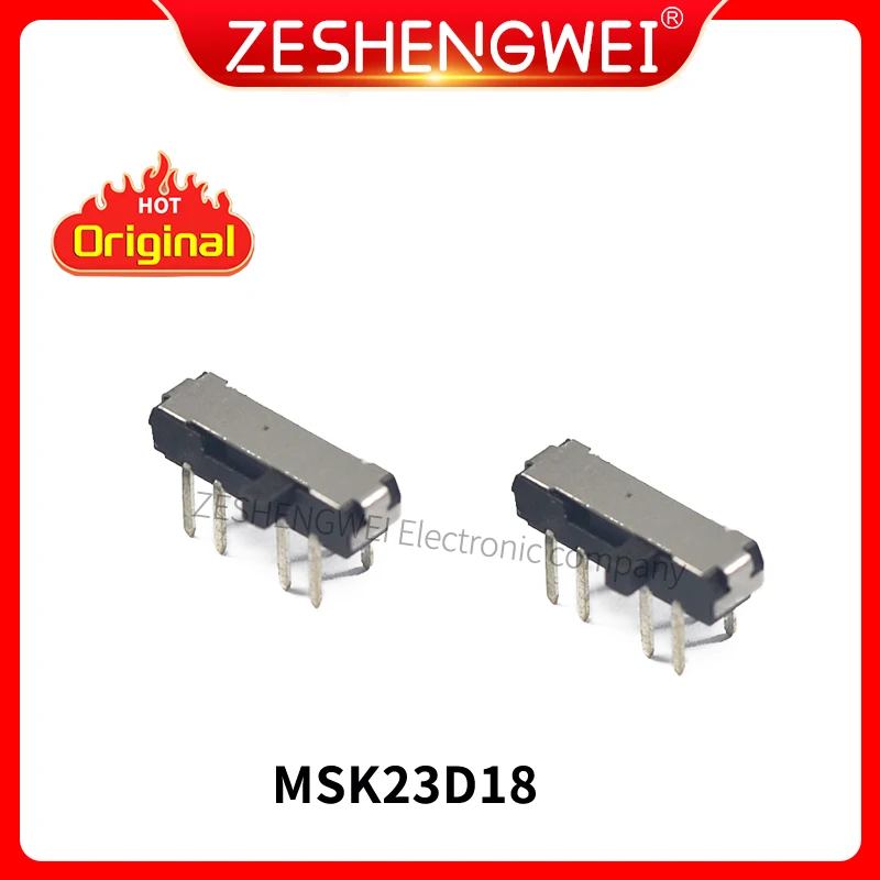 2PCS NEW Toggle Switch MSK - 23D18 Double Row Three Block Eight Feet Side Dial Horizontal Side slide Switch