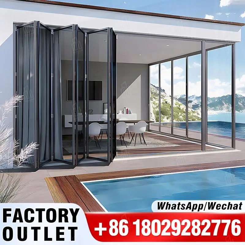 

Customizable High Functionality Accordion Style Retractable Folding Door for Commercial Spaces Ideal for US Factories