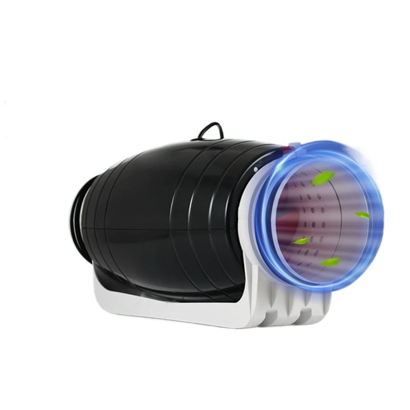 Ultra-quiet pipeline type diagonal flow fan with check valve, strong pressurized and pressurized exhaust fan, high power