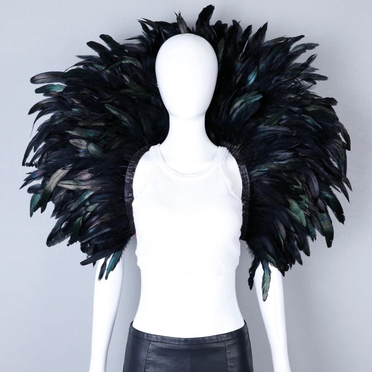 Party Luxury Scarf Feather Cosplay Designer Punk Halloween Masked Ball Carnival Feather Punk Carnival Party Apparel Accessories