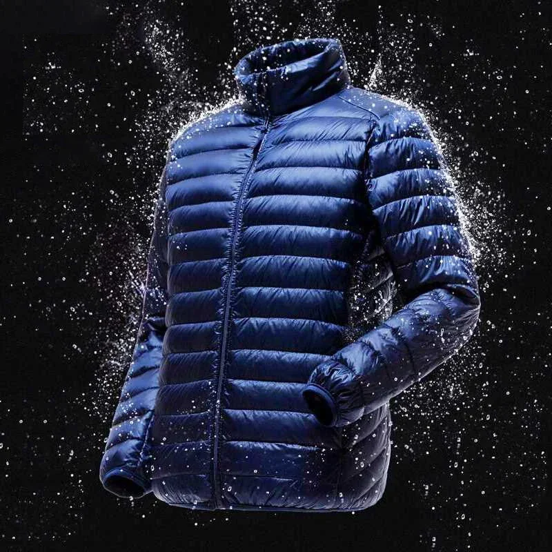 Giacca primaverile da uomo Ultra leggera sottile 90% piumini d'anatra bianchi cappotto primaverile portatile Casual per uomo piumino parka taglia M-5XL