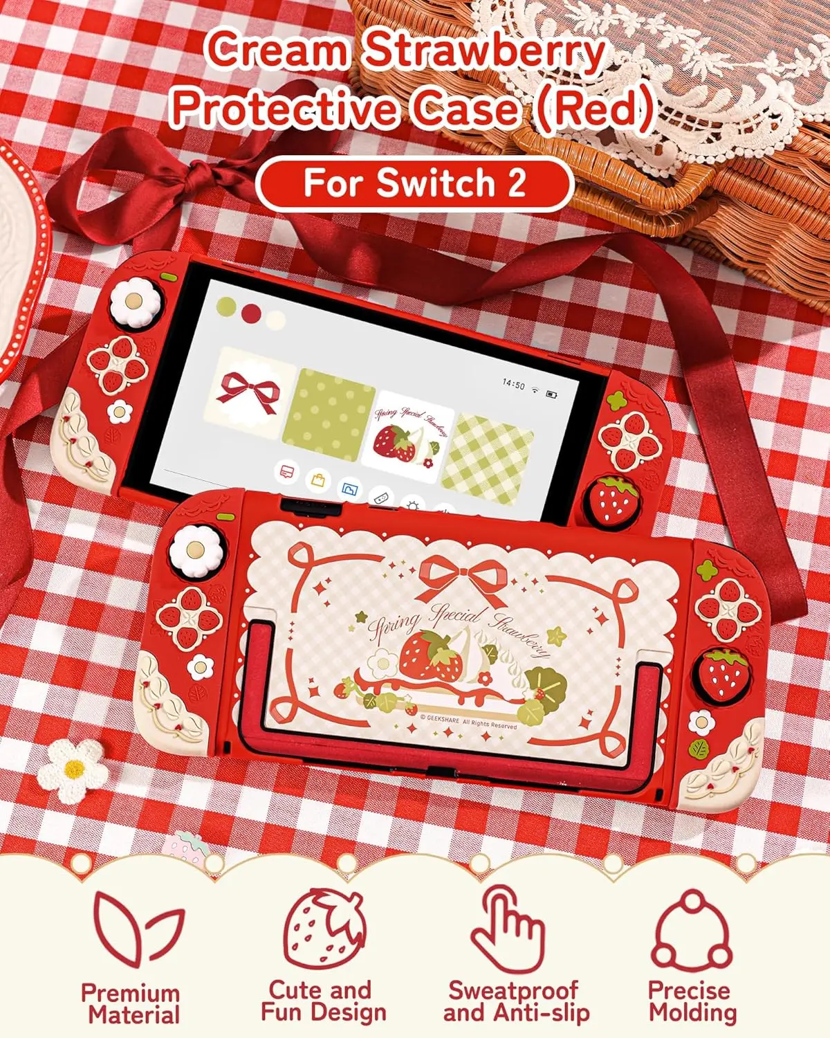 GeekShare 保護ケース Switch 2 (2025 - Strawberry Huller のレビューと価格