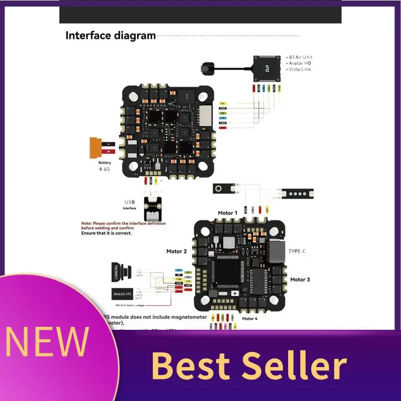 

M07K-F7 40A AIO Flight Controller ESC Integrated Board 4~6S ICM42688P With Heat Sink For FPV Racing Drone Traversing Aircrafts