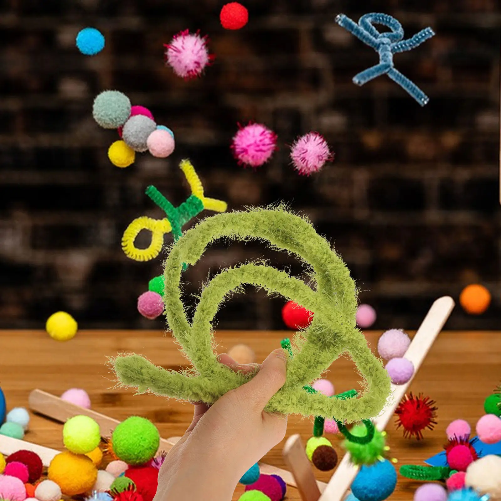 4pcs-chenille-stem-diy-craft-twisted-stick-flexible-handcraft-tool-for-classroom-projects-bulk-cleaners-craft-supplies-handmade
