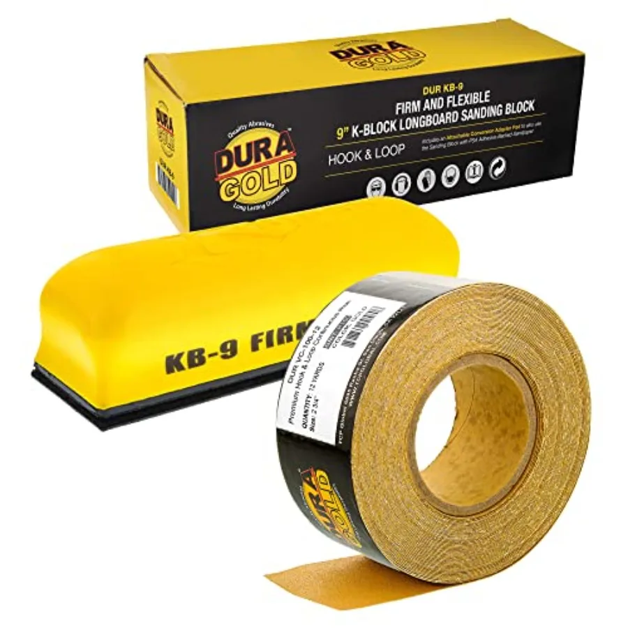 

Промышленный шлифовальный блок Pro Series 9 дюймов K-Block с креплением на липучке и адаптером PSA, зернистость 100 Grit S