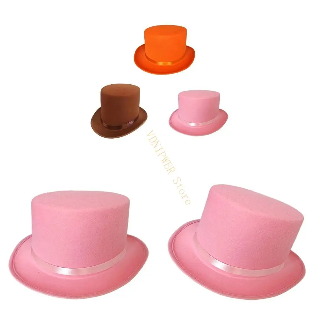

Novelties Felts Top Hat Dressing Up Party Hat Magicians Top Hat,Steampunk Victorian Hat Halloween Cosplay Party Costume D08E