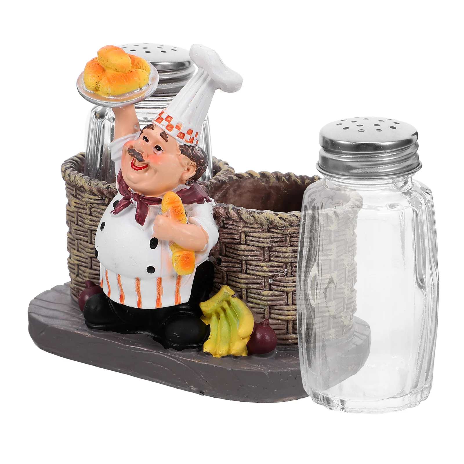 

Chef Seasoning Container Double Jar Kitchen Salt Pepper Shaker European Style Spice Storage Bottle Salt and Pepper Shaker Set