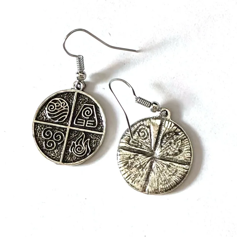 1pair The Last Airbender Air Fire Earth Water Four in OneElements Amulet Earring