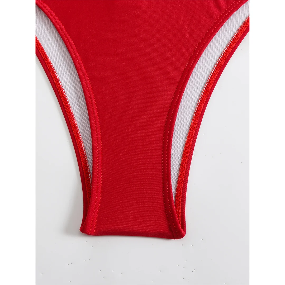 Sexy Badeanzug mit Bauchausschnitt, One-Shoulder-Design, asymmetrisch, einteilig, Damen-Badebekleidung, Badeanzug mit hohem Beinausschnitt, Badeanzug, Modell V6257 – Detail 40
